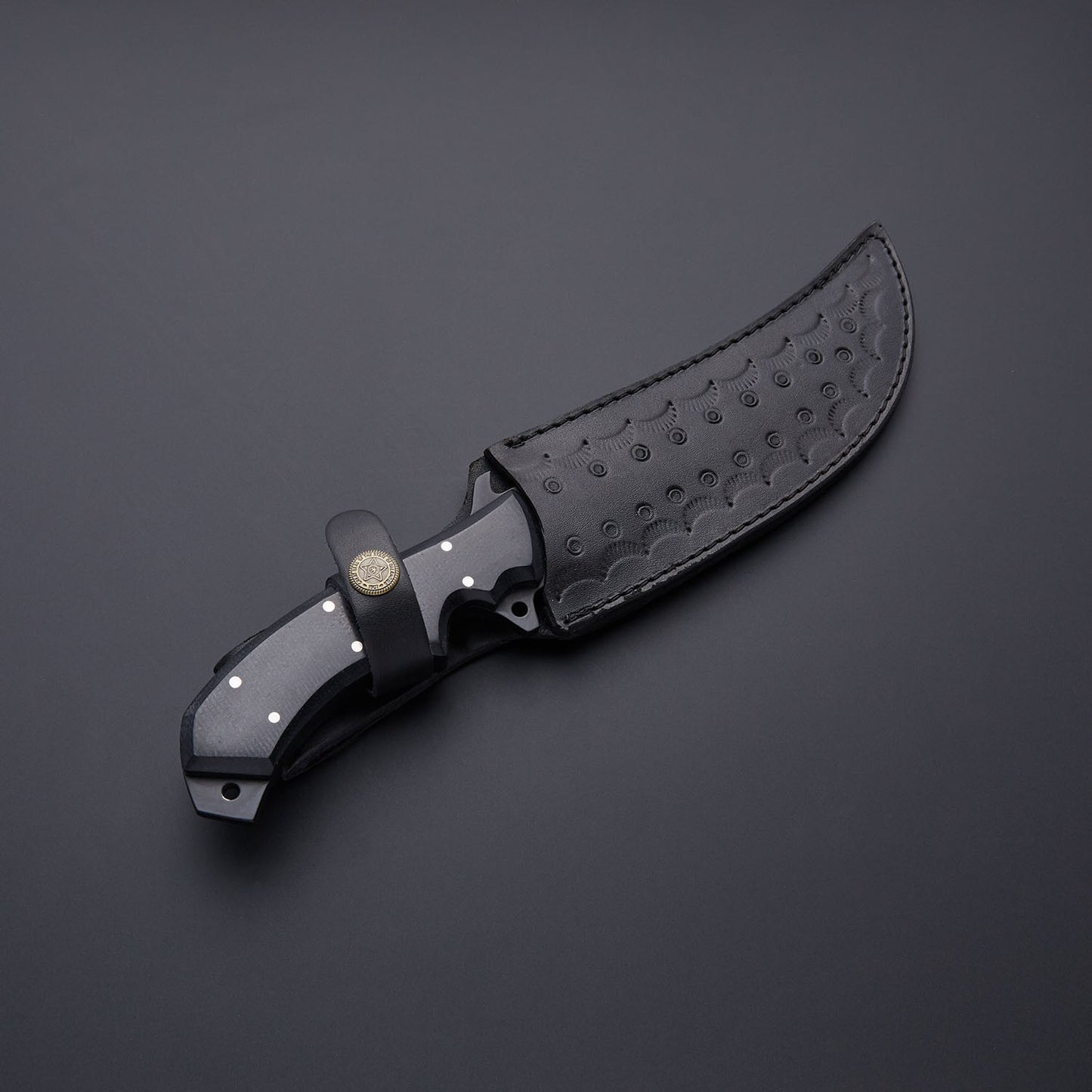 Custom Handmade Black High Carbon Steel Skinner Knife with Black Micarta Handle