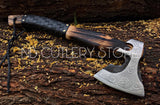 Custom Handmade Viking Forged Axe Viking hatchet, bearded axe, battle axe, With Beautiful Leather Sheath