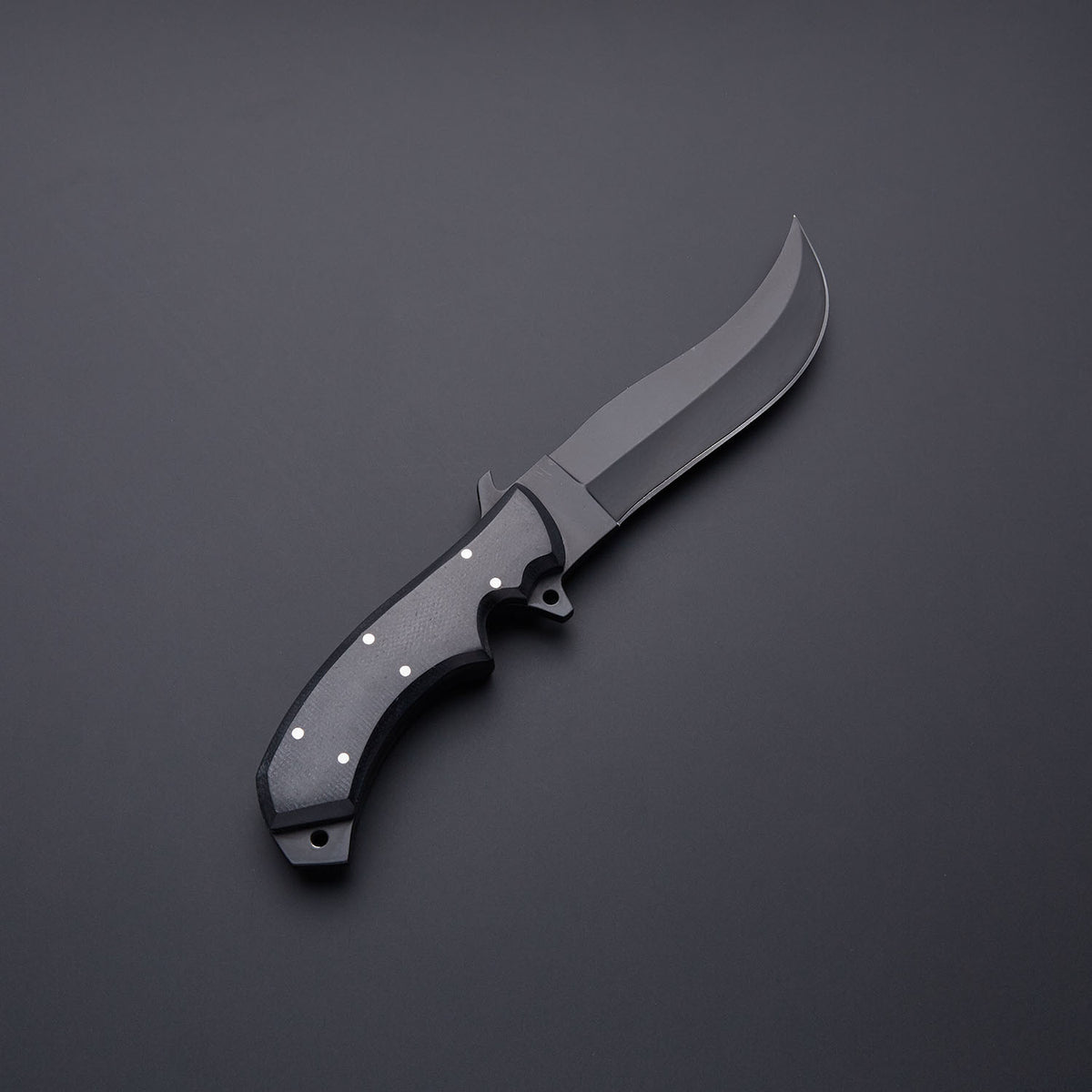 Custom Handmade Black High Carbon Steel Skinner Knife with Black Micarta Handle