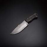 Custom Handmade Damascus Steel Skinner Knife Handle Hardwood With Leather Sheath Top-Quality Skinner Knife for Outdoor Cooking