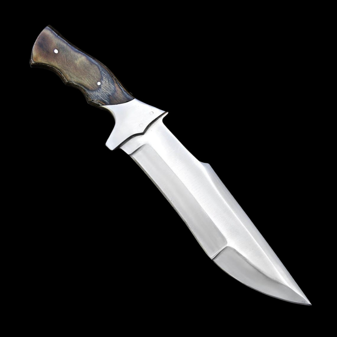 |NB KNIVES| Custom Handmade D2 Steel Hunting Bowie Knife Handle Hard Wood With Leather Sheath