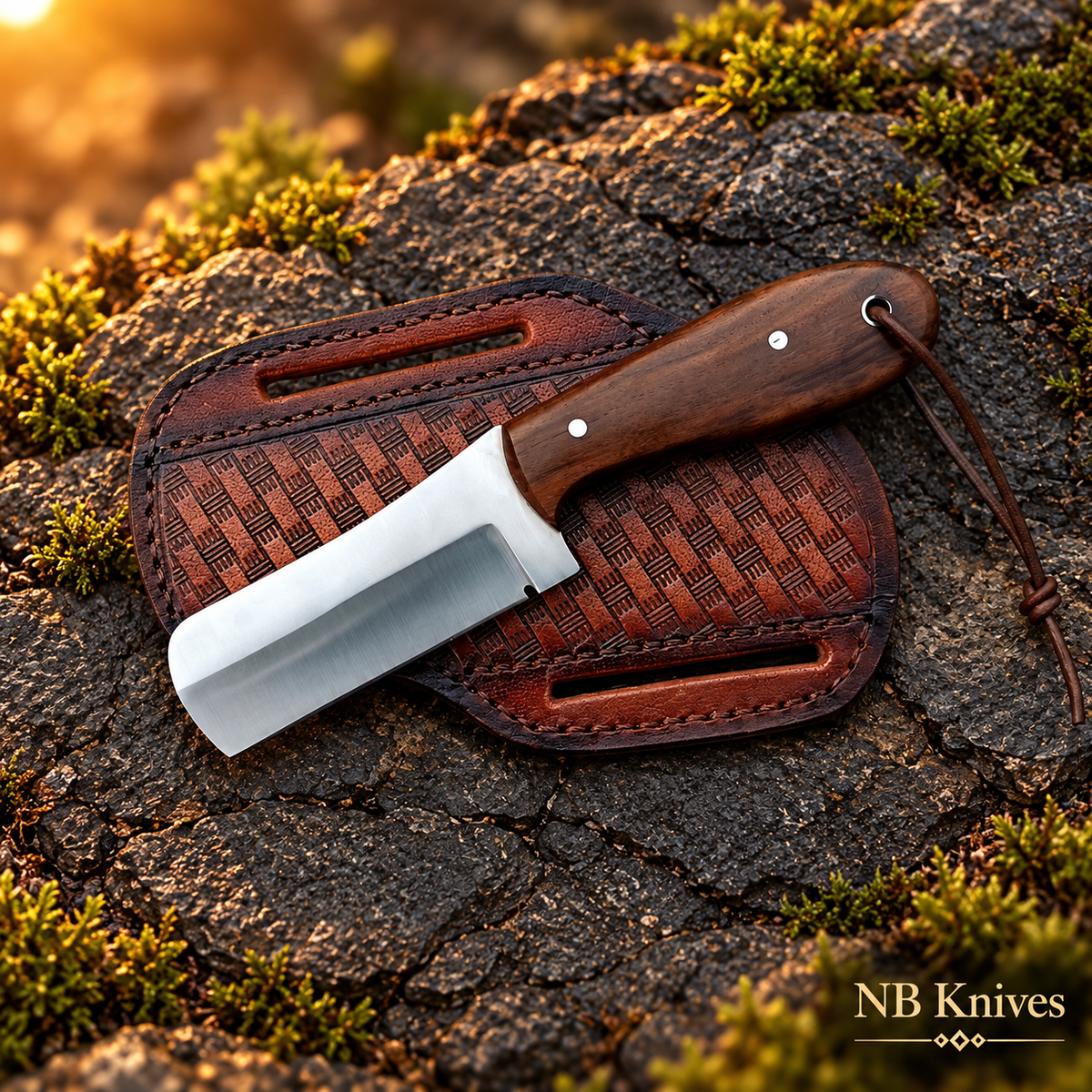 Handmade D2 Steel Bull Cutter Knife with Rosewood Handle