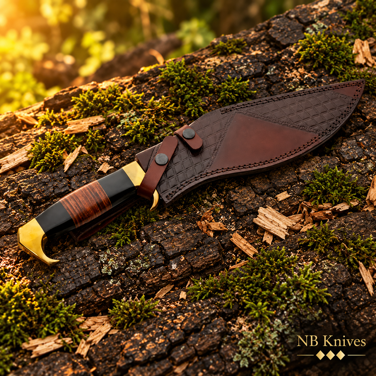 Handcrafted D2 Steel Kukri Knife with Rosewood & Buffalo Horn Handle
