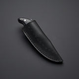 Custom Handmade Damascus Skinner Knife Handle Black Micarta With Leather Sheath Top-Quality Skinner Knife for Clean, Swift Skinning