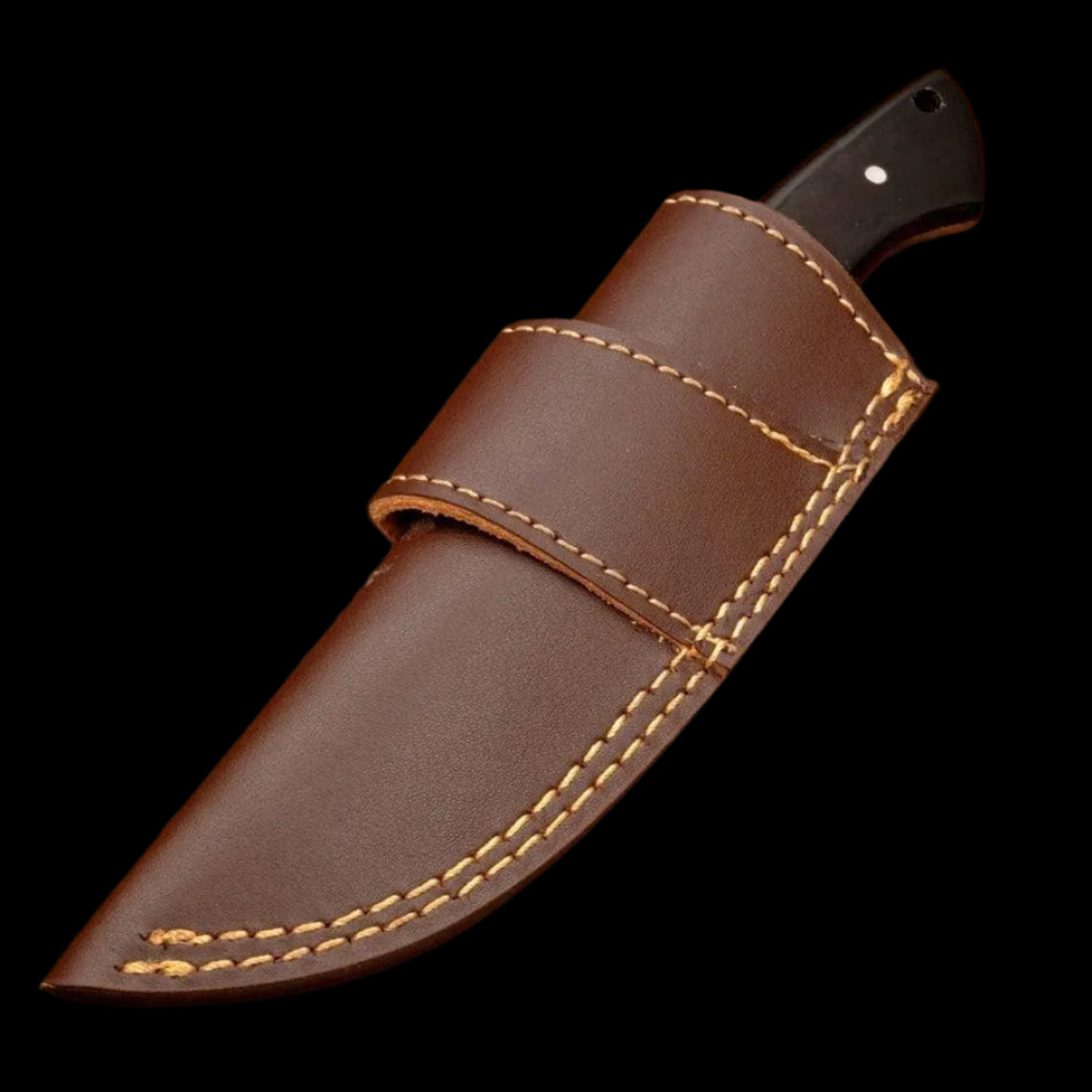 Custom Handmade Damascus Steel Skinner Knife with Buffalo Horn & Stag Horn Handle
