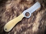 |NB KNIVES| CUSTOM HANDMADE DAMASCUS COWBOY BULL CUTTER KNIFE WITH LEATHER SHEATH
