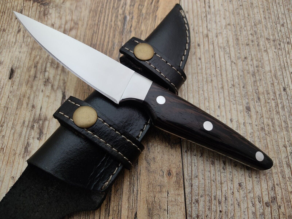 D2 Steel Bushcraft Knife – Wenge Wood Handle with Stainless Steel Bolster