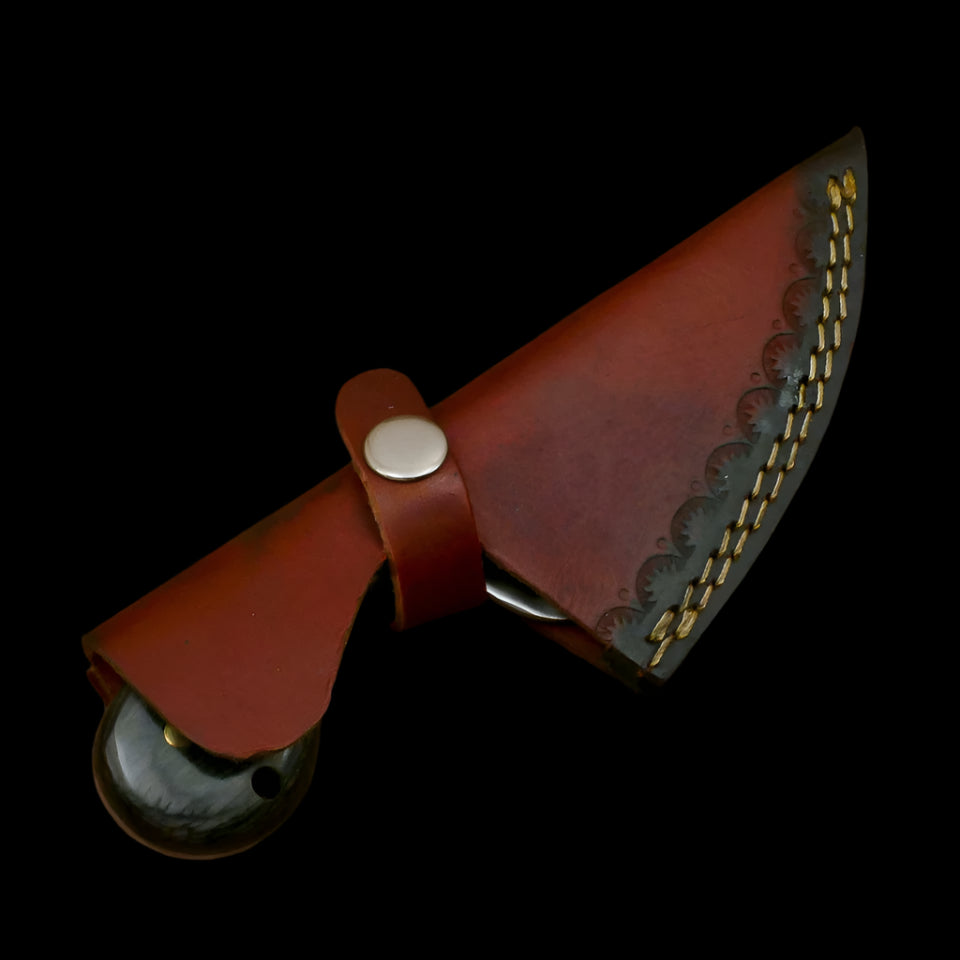 Custom Handmade D2 Steel Skinner Knife – Hardwood Handle, Leather Sheath