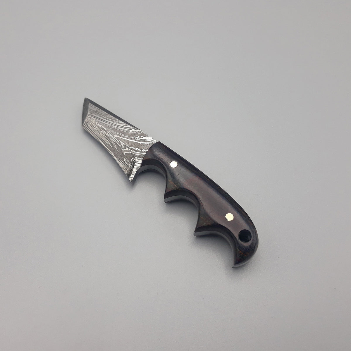 Handmade Damascus Skinner Knife with Micarta Handle & Leather Sheath
