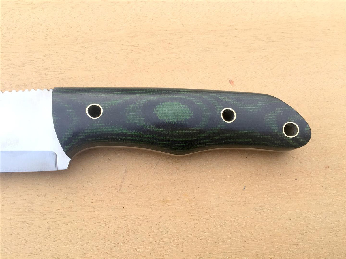 Micarta Handle D2 Steel Bull Cutter Knife with Leather Sheath