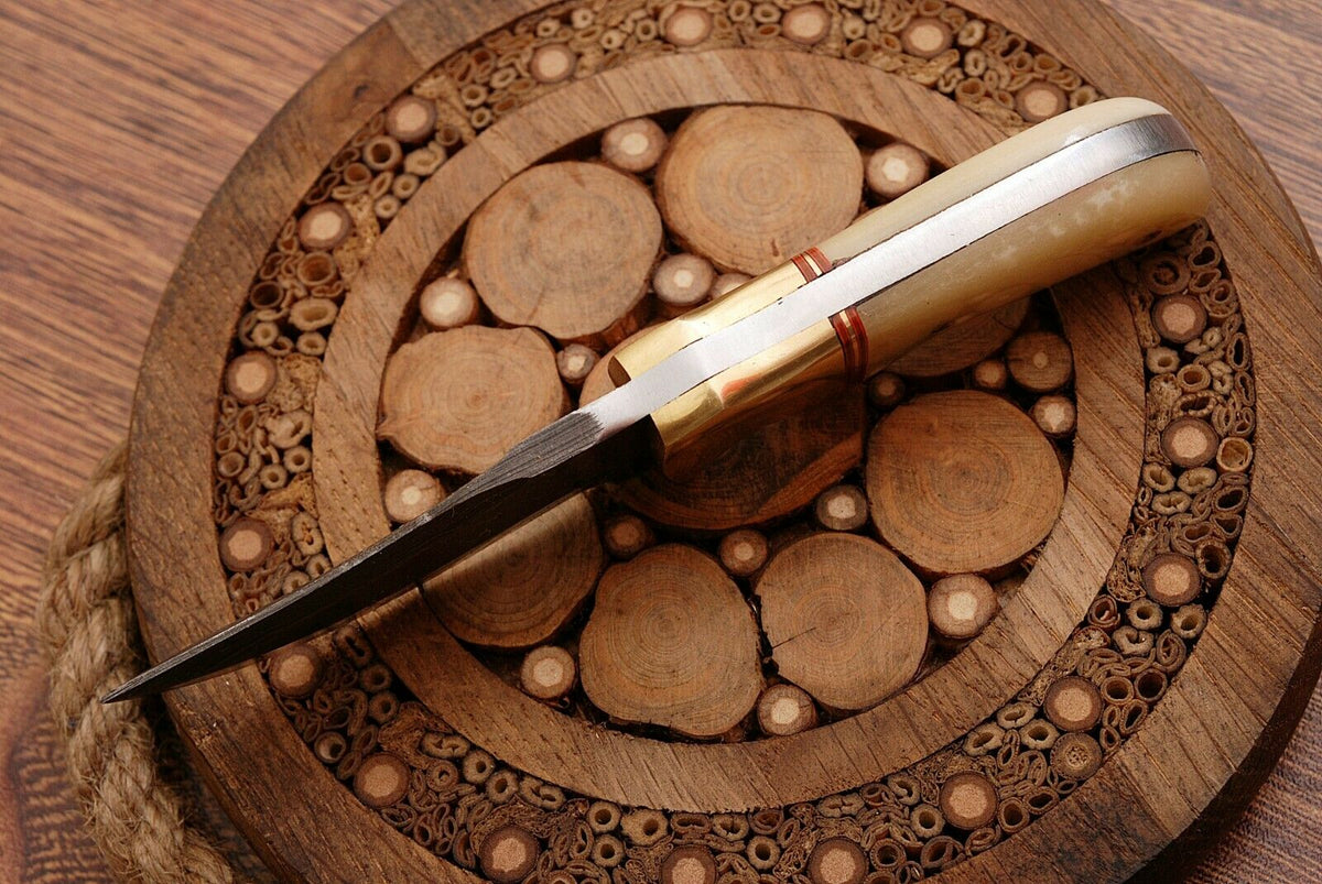 |NB KNIVES| Handmade Damascus Neck Knife " Bone Handle