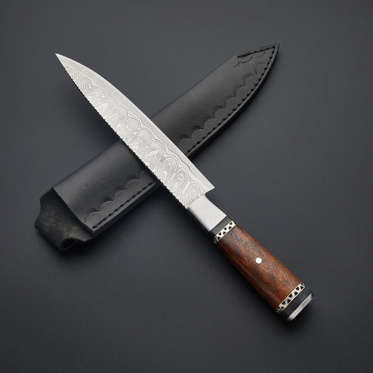 CUSTOM MADE DAMASCUS KITCHEN // CHEF KNIFE + Pouch
