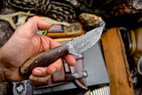 Custom Handmade Twist Damascus Tambootie Wood Small Hunting EDC Blade - NB CUTLERY LTD