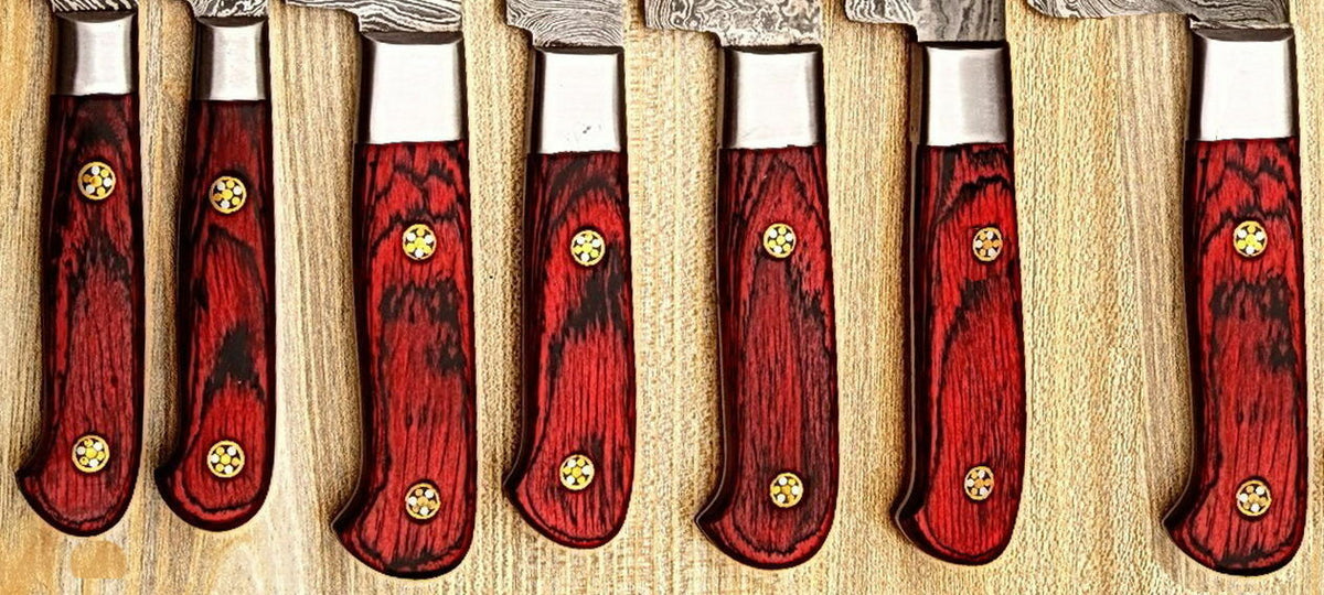 CUSTOM MADE DAMASCUS BLADE 7Pcs. CHEF/KITCHEN KNIVES SET - NB CUTLERY LTD