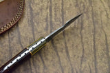 HAND FORGED DAMASCUS STEEL BLADE HUNTING KNIFE - ROSE WOOD