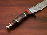 CUSTOM HANDMADE DAMASCUS STEEL KRIS BLADE TRI-DAGGER HUNTING KNIFE WITH SHEATH - NB CUTLERY LTD