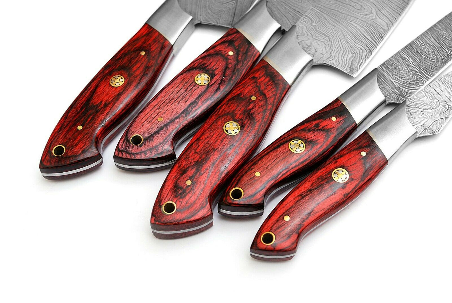 DAMASCUS CHEF/KITCHEN KNIFE CUSTOM MADE BLADE 5 Pcs. Set - NB CUTLERY LTD