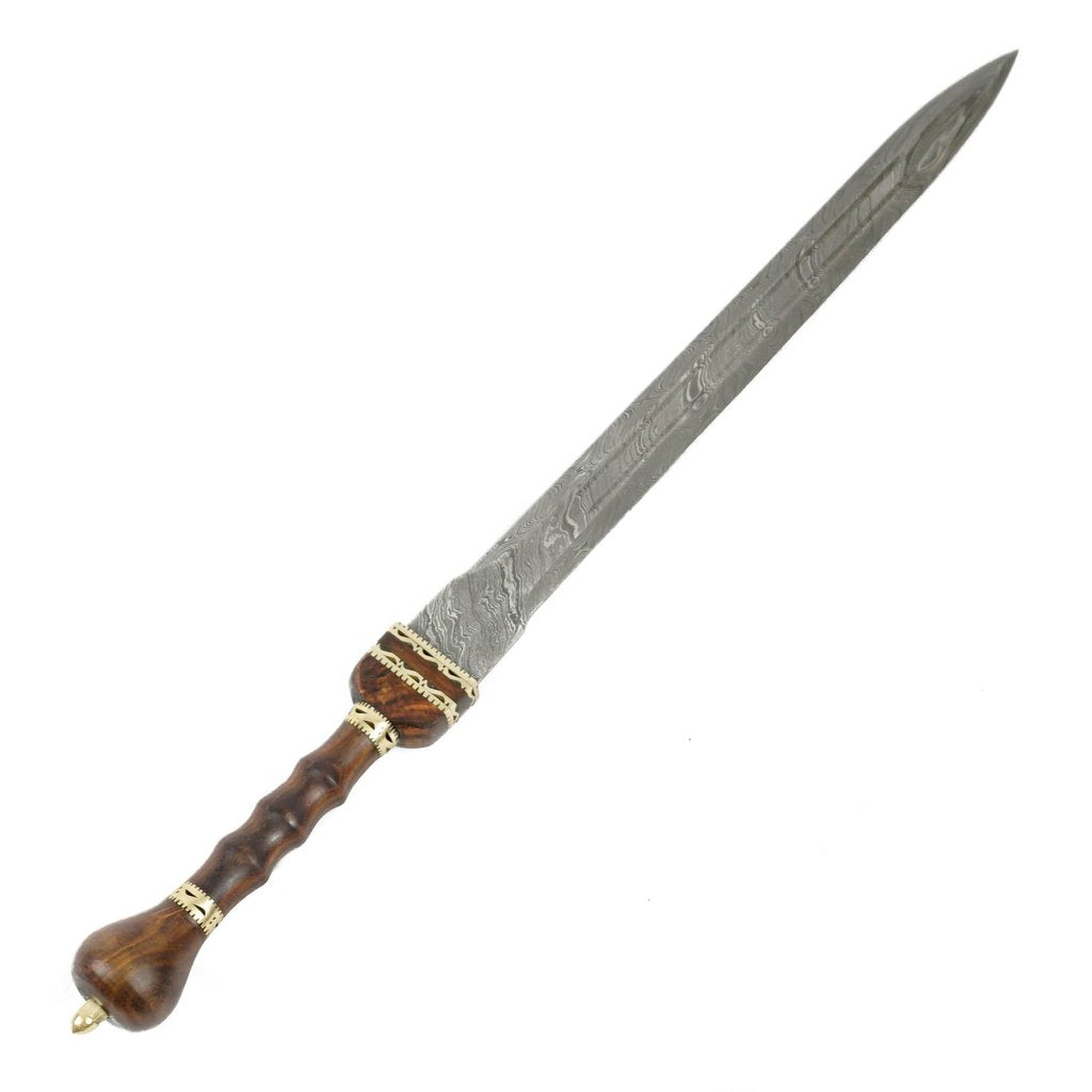 Gladius Sword- High Carbon Damascus Steel Sword- 28"- Gladiator/ Roman Sword -