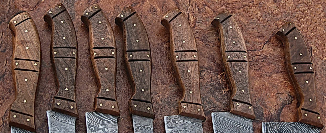 7 Pc's High Quality Hand forged Damascus Steel Kitchen Knives sets - NB CUTLERY LTD