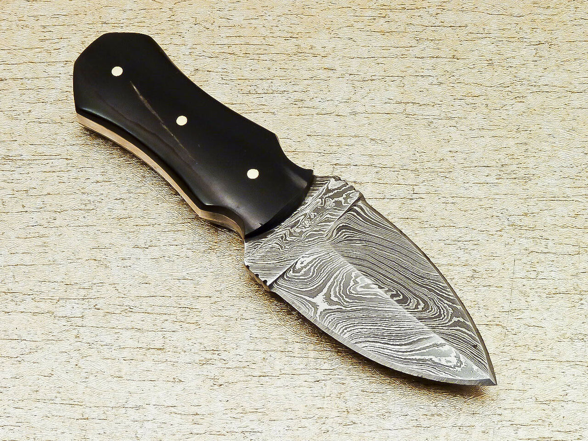 Handmade Damascus Camping HUNTING Knife EDC HANDLE MICARTA