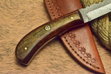 CUSTOM HAND MADE DAMASCUS ART HUNTING KNIFE HARD WOOD - NB CUTLERY LTD