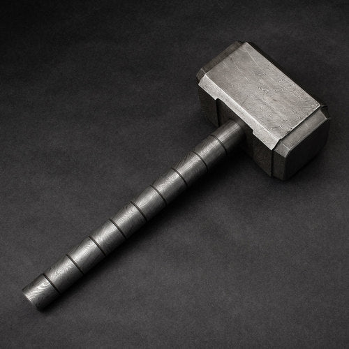 Thor's Hammer Solid Damascus Steel - NB CUTLERY LTD