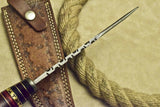 CUSTOM HAND MADE DAMASCUS HUNTING BOWIE KNIFE WALNUT WOOD - NB CUTLERY LTD