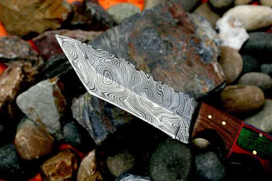 Custom Handmade Damascus Steel Camping Hunting EDC Knife