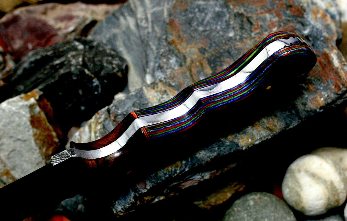 Custom Handmade Damascus Steel Camping Hunting EDC Knife