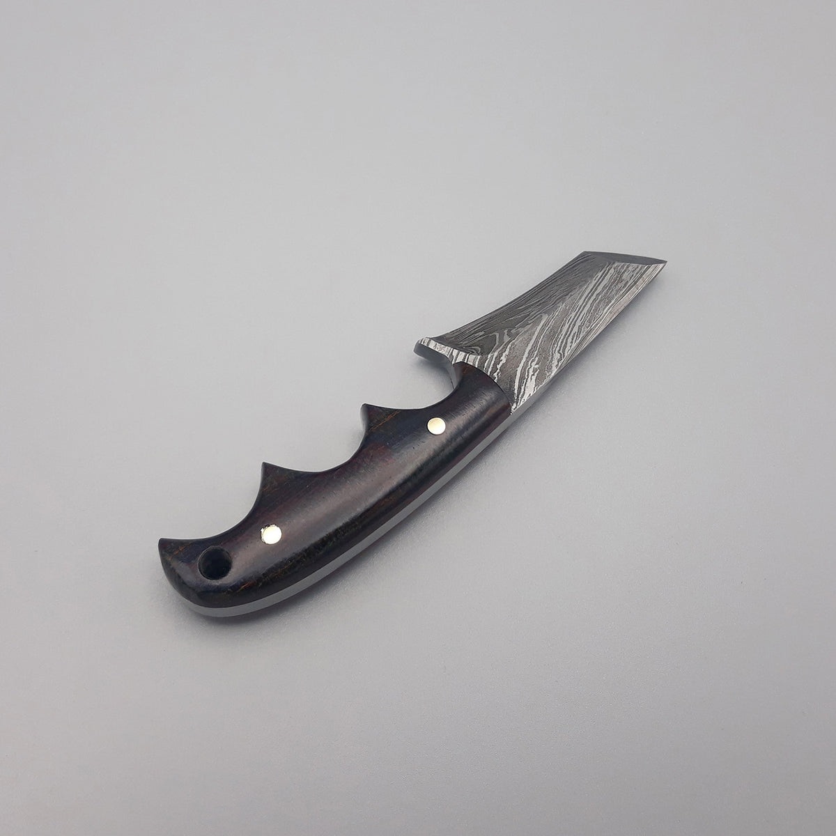 Handmade Damascus Skinner Knife with Micarta Handle & Leather Sheath