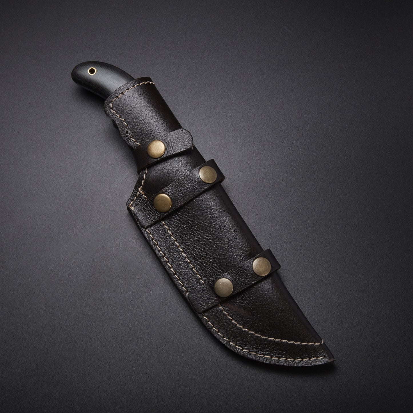 CUSTOM HANDMADE DAMASCUS TRACKER KNIFE WITH LEATHER SHEATH
