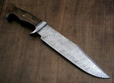 Damascus Steel Bowie 14.50" Custom Handmade Hunting Knife Bushcraft knife mini sword with ROSE Wood Handle - NB CUTLERY LTD