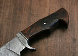 Damascus Steel Bowie 14.50" Custom Handmade Hunting Knife Bushcraft knife mini sword with ROSE Wood Handle - NB CUTLERY LTD