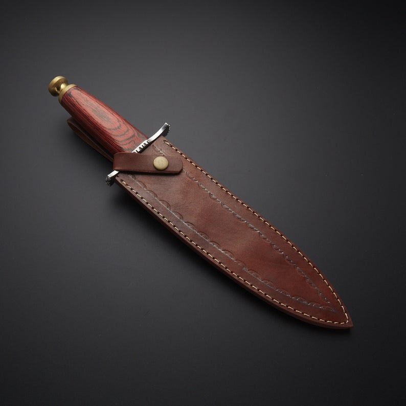 |NB KNIVES| CUSTOM HANDMADE D2 STEEL HUNTING KNIFE WITH LEATHER SHEATH