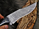 BEAUTIFUL CUSTOM HANDMADE DAMASCUS STEEL HUNTING KNIFE - NB CUTLERY LTD