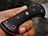 BEAUTIFUL CUSTOM HANDMADE DAMASCUS STEEL HUNTING KNIFE - NB CUTLERY LTD