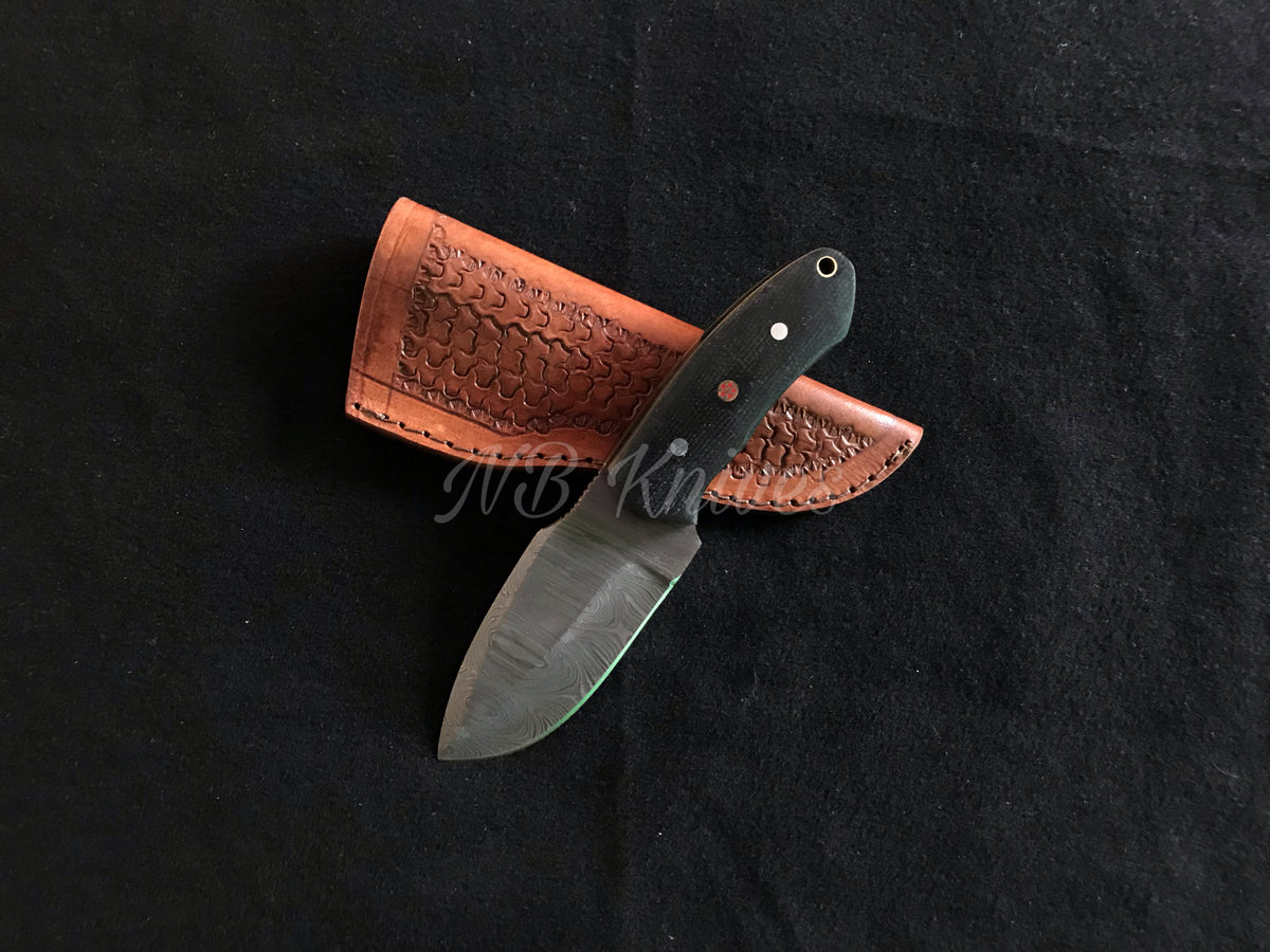 Handcrafted Damascus Skinner Knife with Micarta Handle