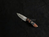 |NB KNIVES| Custom Handmade Damascus Hunting Knife Handle Rose wood and Micarta