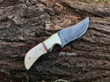 |NB KNIVES| Handmade Damascus Neck Knife " Bone Handle