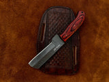 |NB KNIVES| CUSTOM HANDMADE DAMASCUS COWBOY BULL CUTTER KNIFE WITH LEATHER SHEATH