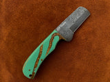 |NB KNIVES| CUSTOM HANDMADE DAMASCUS COWBOY BULL CUTTER KNIFE WITH LEATHER SHEATH