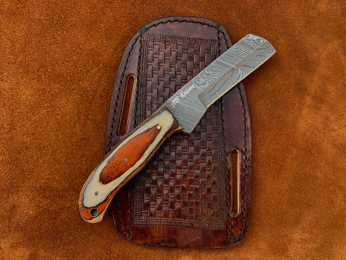 Handcrafted Cowboy Bull Cutter Knife with Damascus Blade main image 0