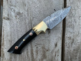 |NB KNIVES| Custom Handmade Damascus Skinner Knife Handle Buffalo Horn