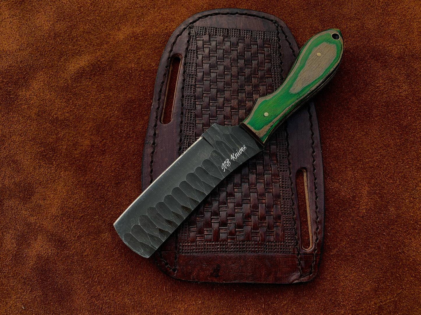 |NB KNIVES| CUSTOM HANDMADE COWBOY BULL CUTTER KNIFE WITH LEATHER SHEATH