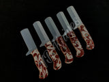|NB KNIVES| CUSTOM HANDMADE LOT OF 5 COW BOY BULL CUTTER KNIVES WITH LEATHER SHEATH