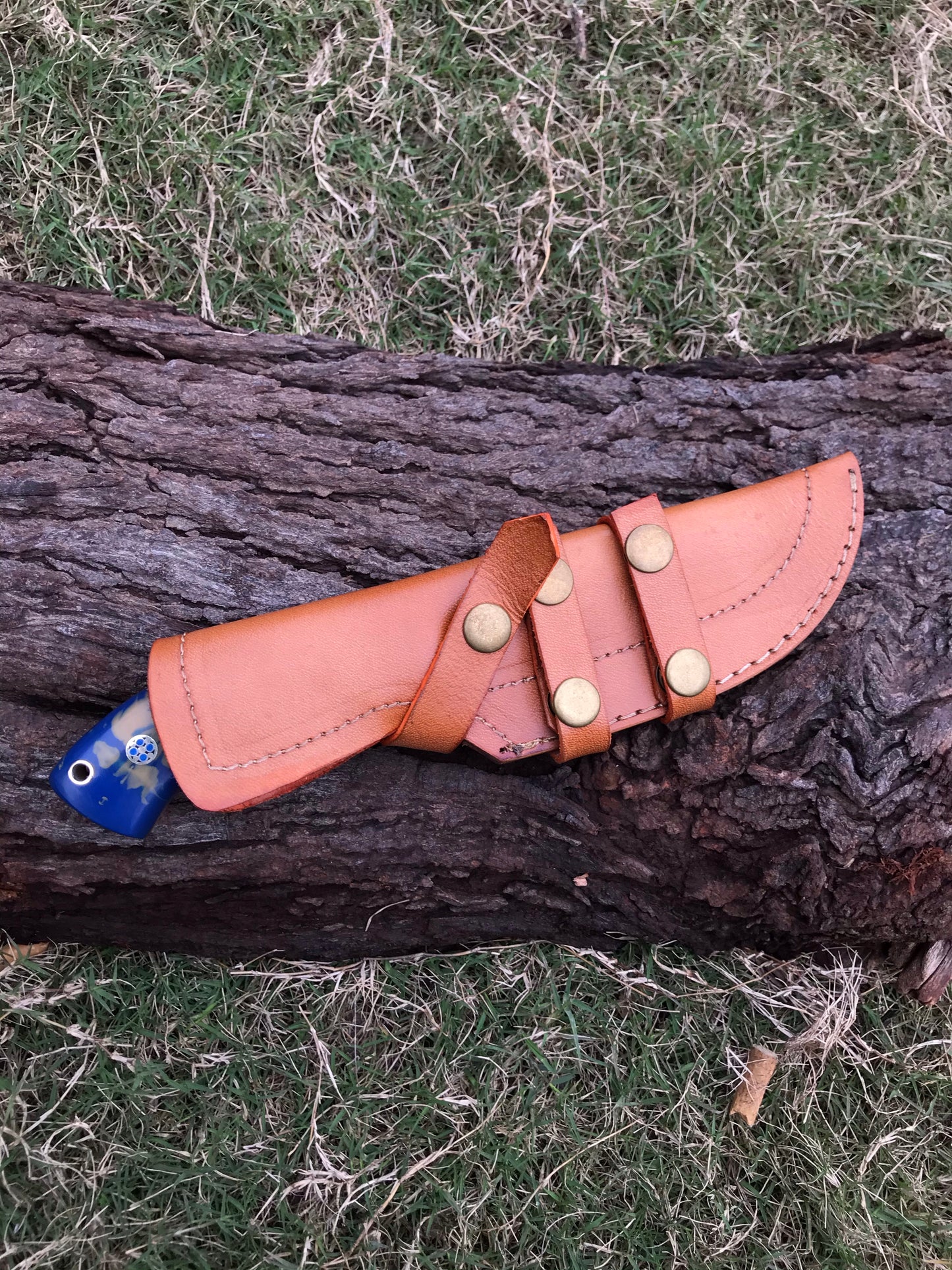 |NB KNIVES| CUSTOM HANDMADE DAMASCUS TRACKER KNIFE WITH LEATHER SHEATH