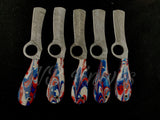 |NB KNIVES| CUSTOM HANDMADE LOT OF 5 COW BOY BULL CUTTER KNIVES WITH LEATHER SHEATH