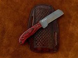 |NB KNIVES| CUSTOM HANDMADE DAMASCUS COWBOY BULL CUTTER KNIFE WITH LEATHER SHEATH