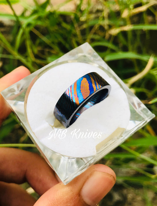 Titanium Zirconium Timascus Ring #8