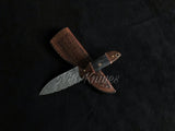 |NB KNIVES| Custom Handmade Damascus Hunting Knife Handle Rose wood and Micarta